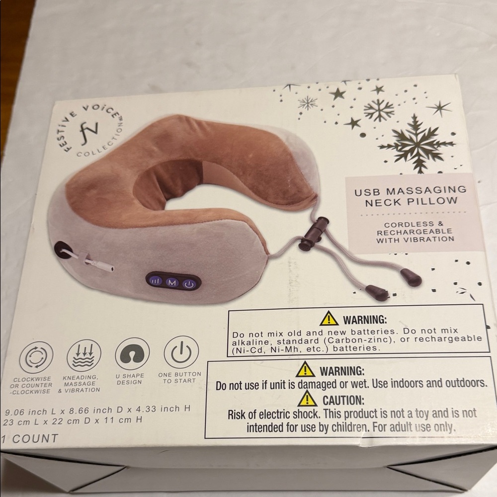 Festive Voice Collection USB Massaging Neck Pillow